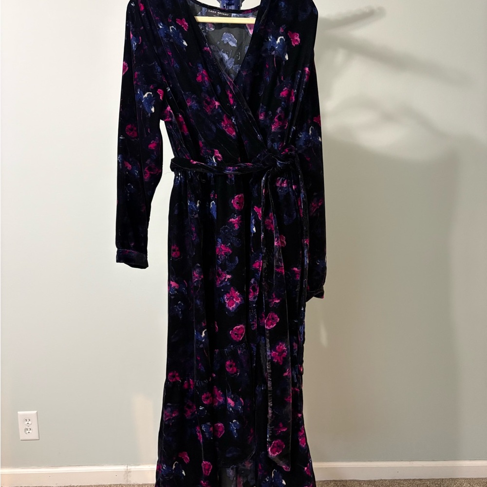 Lane Bryant Velvet Dress with Floral Pattern